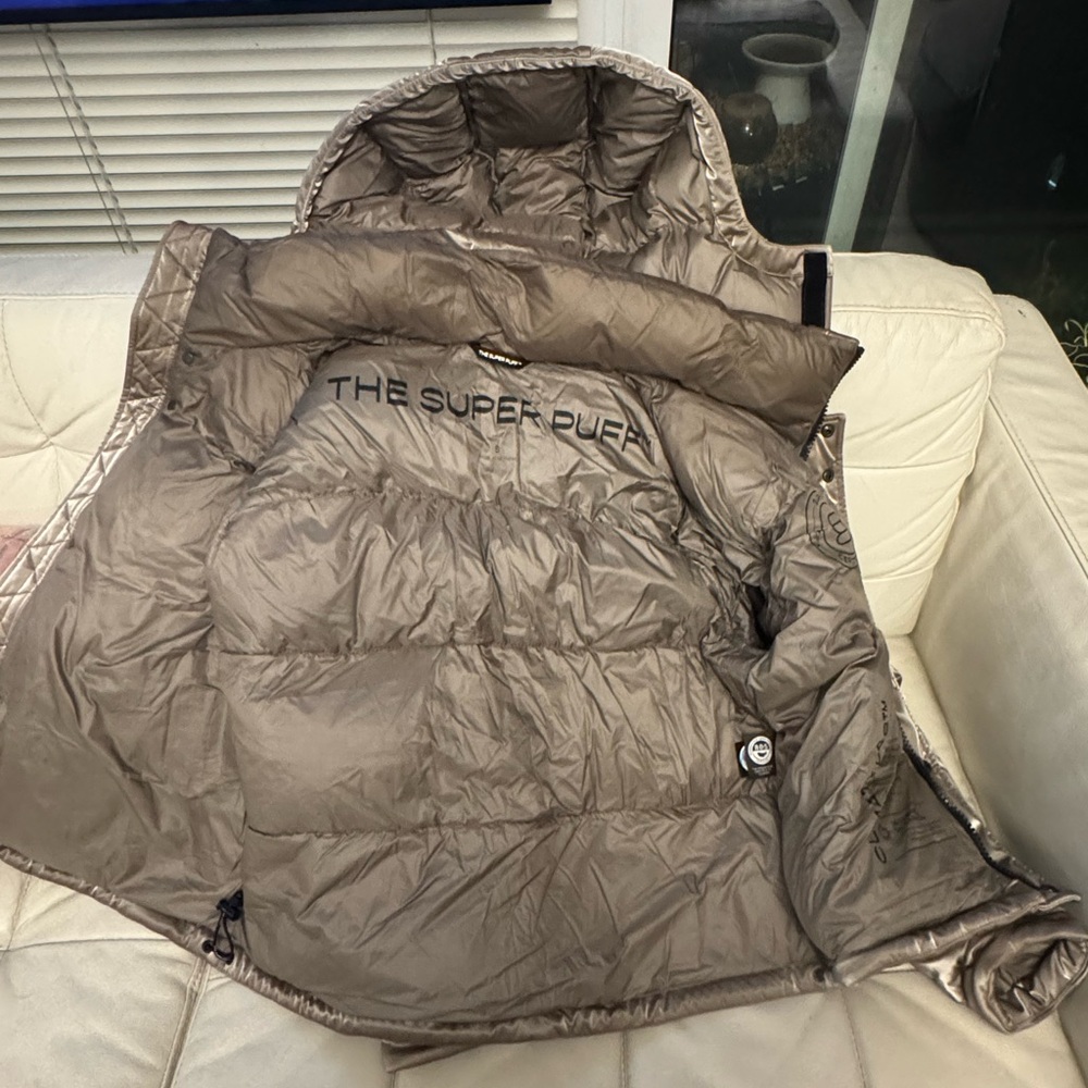 Aritzia The Super Puff Jacket in Metallic Gray